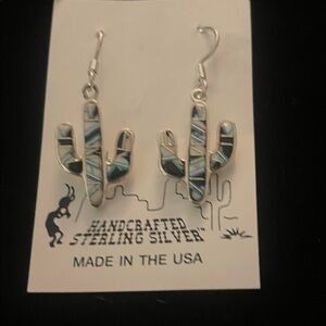 Handcrafted Sterling Silver Cactus Earrings